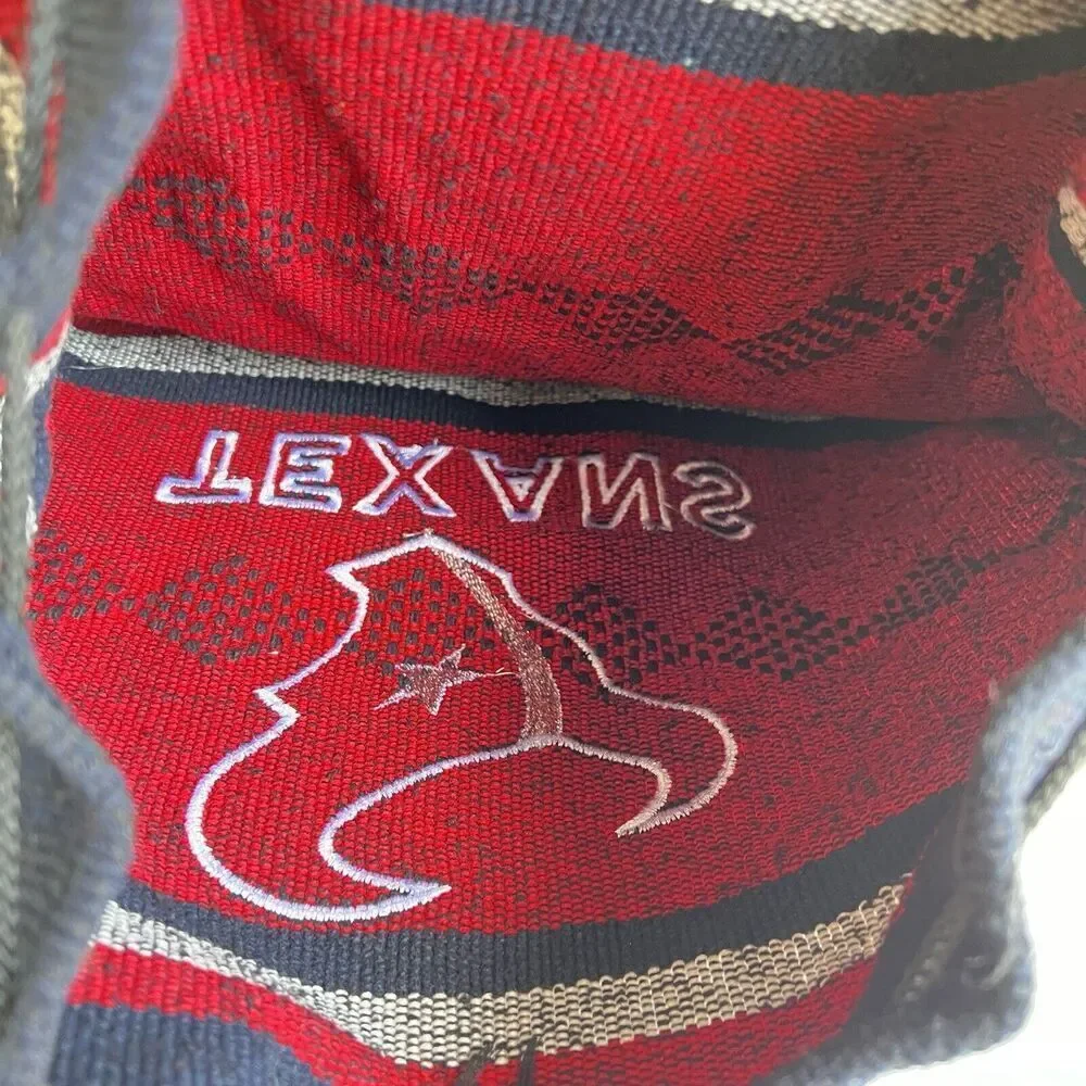 Houston Texans NFL Unisex Mexican Falza Blanket Drawstring Backpack Red / Navy